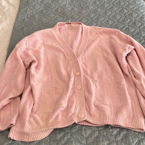 Vintage pink button-down sweater size extra large - Picture 1 of 4